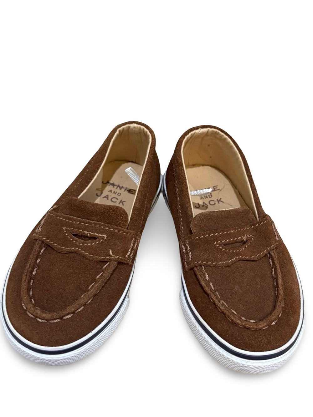 Janie and Jack Boys Brown Suede Penny Loafer Sneakers Slip On Shoes Sz 6